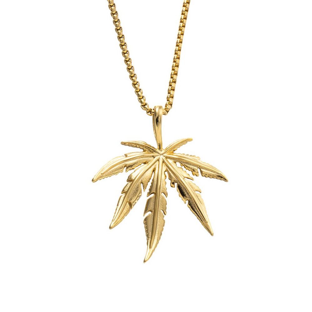 Hip-hop Street Maple Leaf Necklace for Men, BL55590048 - Picture 2 of 4